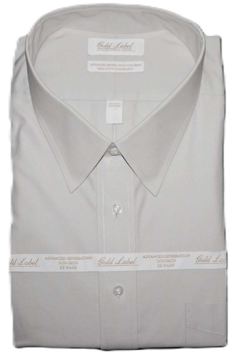 roundtree and yorke gold label dress shirts Shirt 19 - 36/37 TALL Light Gray NWT (BT-11) Top5-AU