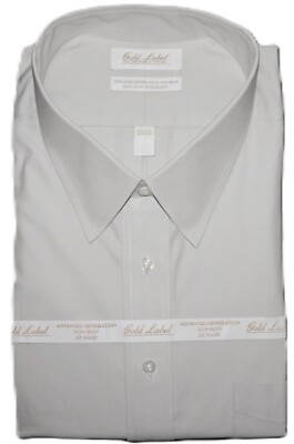 Roundtree Yorke Gold Label Dress Shirt 19 - 36/37 TALL Light Gray NWT  (BT-11) | eBay