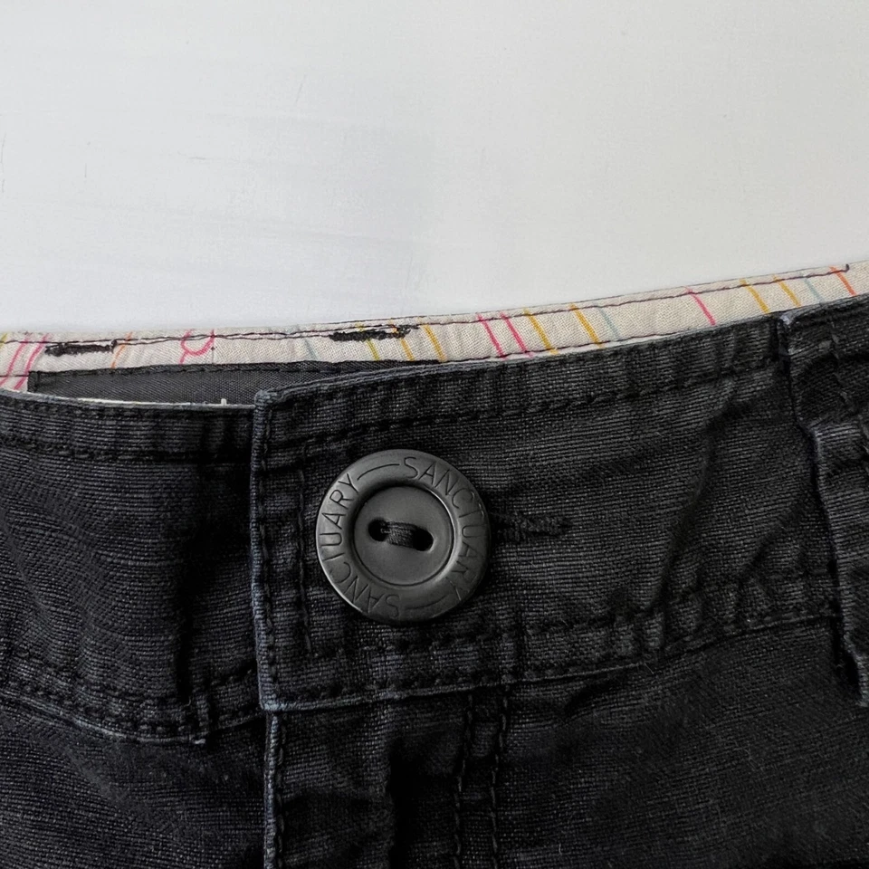 Sanctuary Short Women 32 Linen Roll Tab Mid Rise 34x10 Pocket Work Hike Core Go - Image 4 of 4