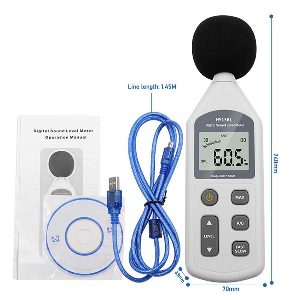 Backlight LCD Display Decibel Meter Decibel Monitoring Tester Noisy
