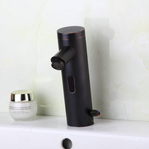 Automatic Sensor Black Bathroom Basin Faucet Sink Mixer Taps Preto Deck Mounted - Picture 5 of 9