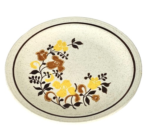 Vintage Homer Laughlin Hollowware Yellow Brown Floral Dinner Plate MINT - Picture 3 of 7