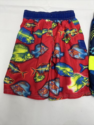 OP Boys Swim Trunks Shorts Size Medium (8) Red Fish New w/Tag, Hawaiian Flower - Picture 5 of 5