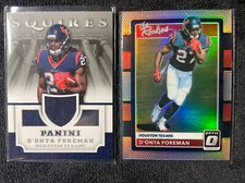 D’onta Foreman Texans 2017 Optic Silver Prizm Rookie #25 + Jersey Sq-df