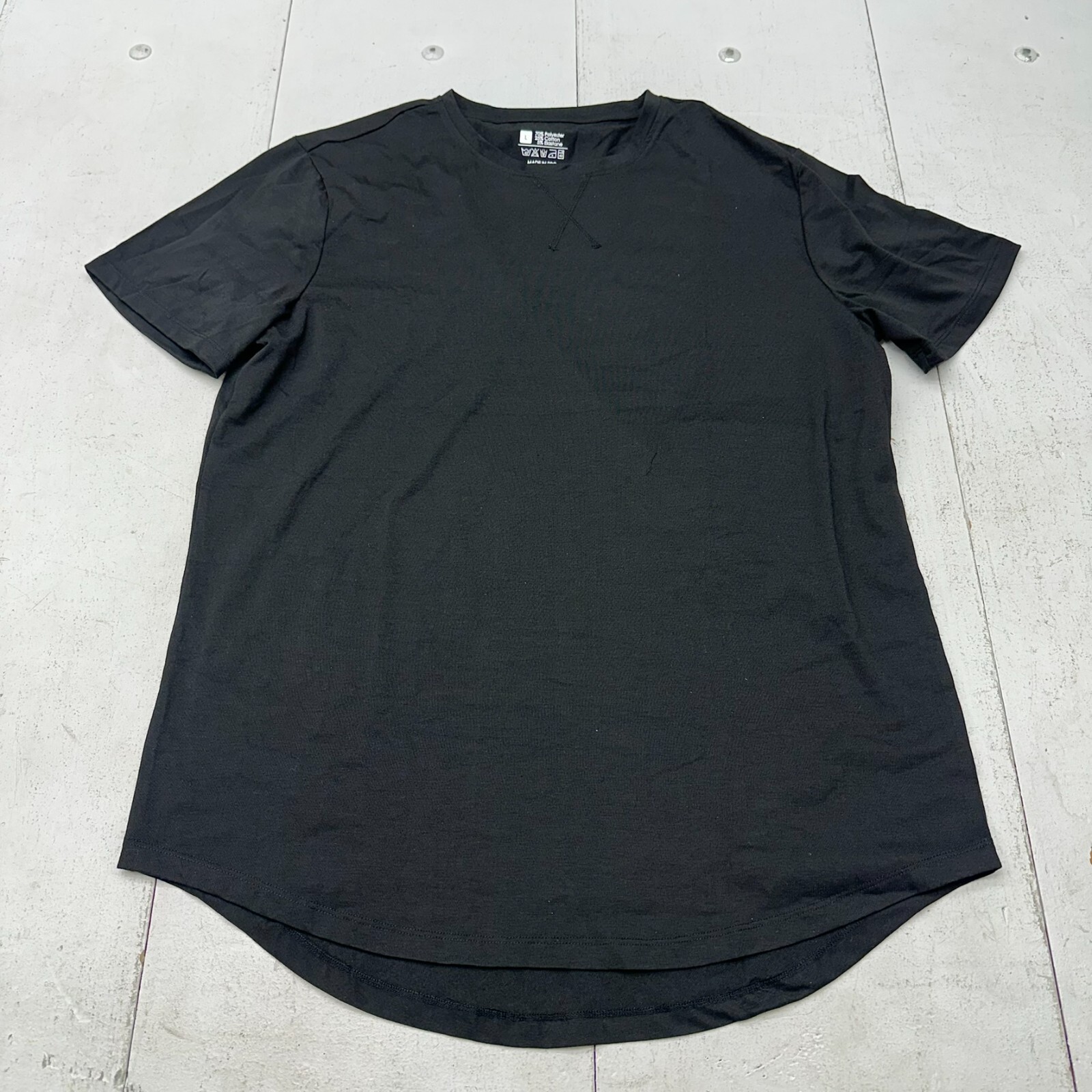 Solid Black Short Sleeve Crew Neck Flowy Everyday… - image 1