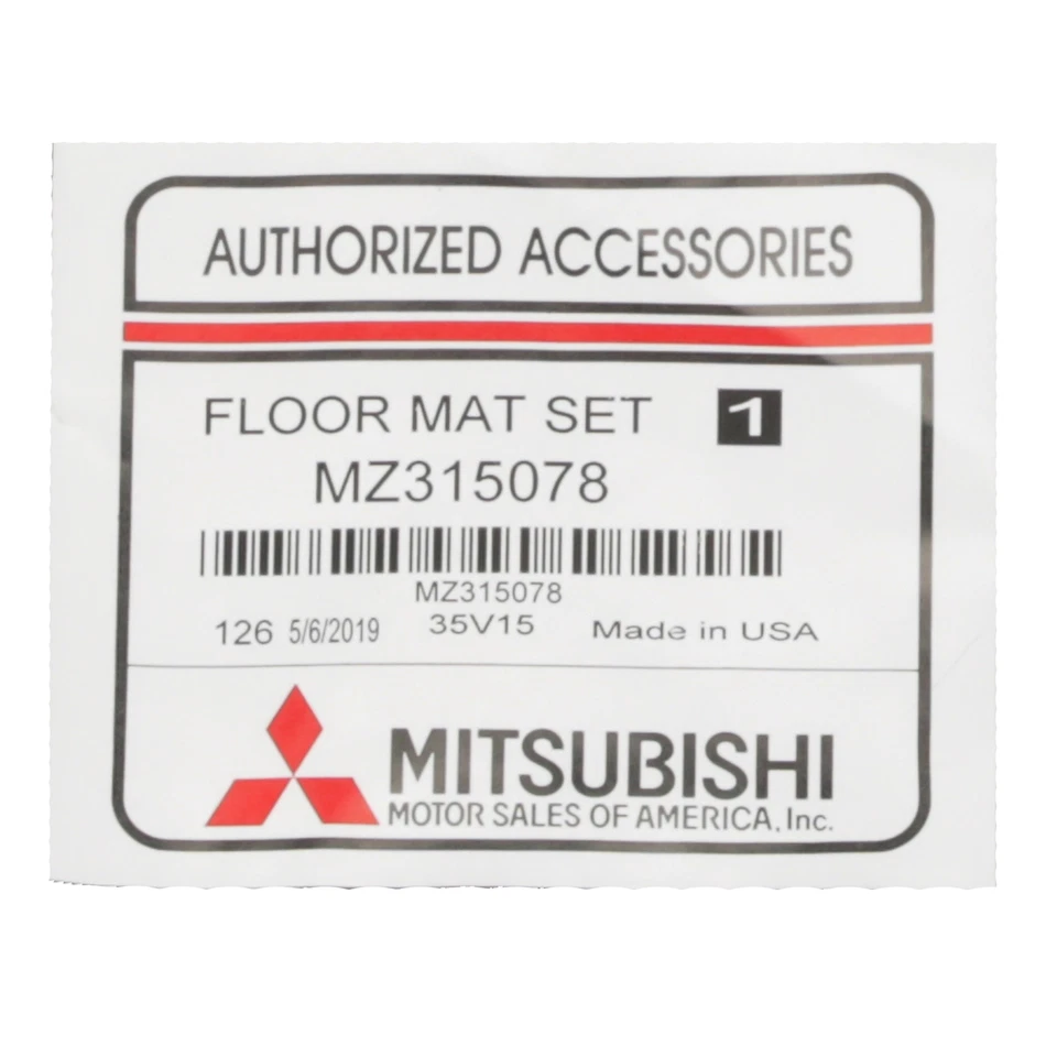 NEW OEM Mitsubishi Mirage G4 Showroom Floor Carpet Mat Set Black MZ315078 - Image 3 of 3