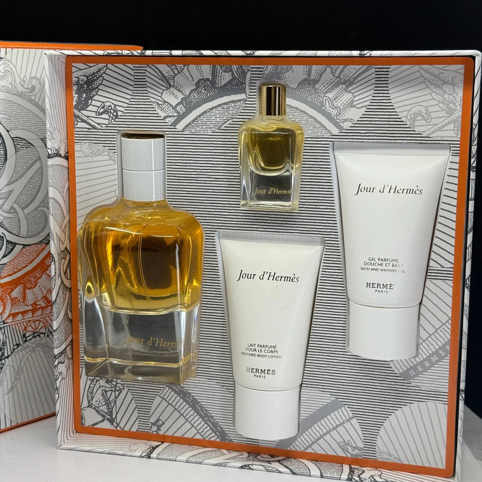 NUEVO Jour D'Hermes de HERMES JUEGO DE 4 piezas (EDP: 2,87 oz + 0,25 oz + 1 oz .BL + 1 oz. SG) NUEVO EN CAJA Foto 2 de 4
