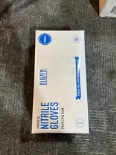 10 Boxes of 10 - Safety Wercs Bluzen Synthetic Nitrile Gloves,4 Mil, Blue, Large