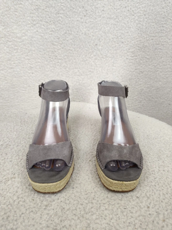 Sandalias alpargata Steve Madden para mujer Elody Wedge 6M cuero azul correa al tobillo Foto 2 de 4