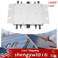 1400W Solar Micro Inverter Grid Tie MPPT Pure Sine Wave DC to AC 110V Waterproof
