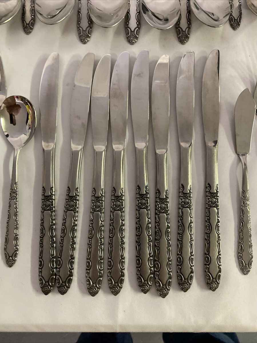 Vintage Orleans Silver Stainless Japan Silverware set (47) Pc