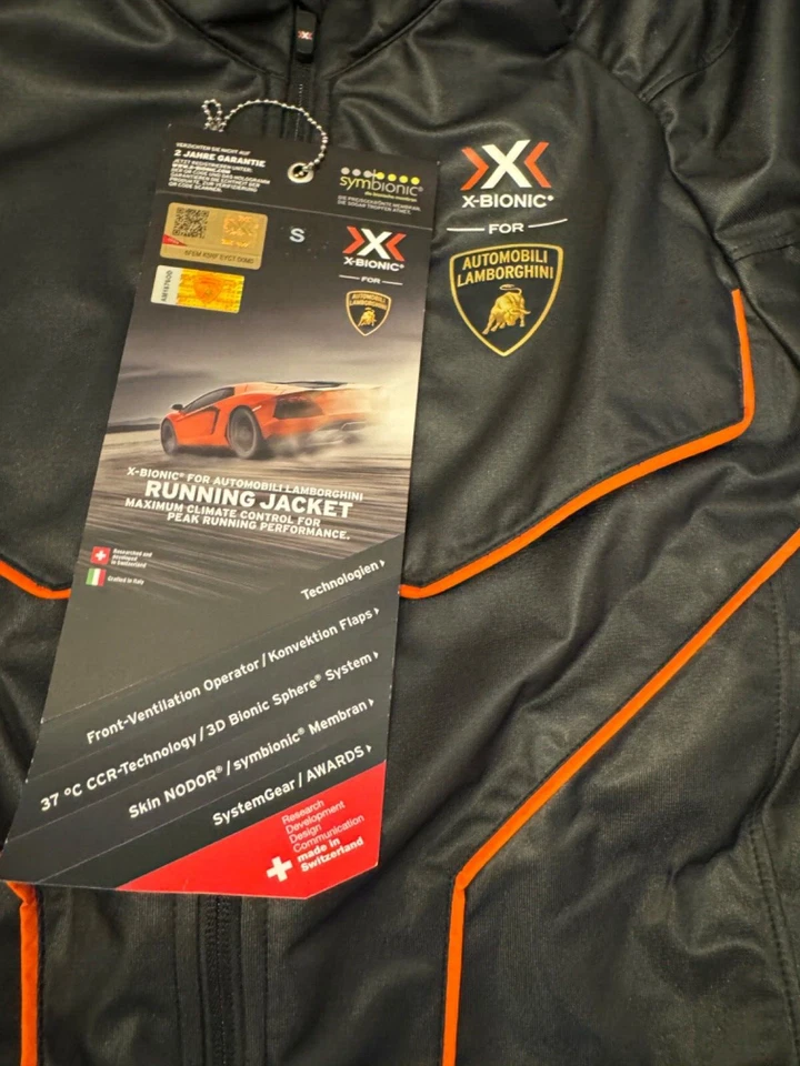 X-BIONIC Automobili Lamborghini Running Light Jacket Men's Size S zrx - Image 2 of 4