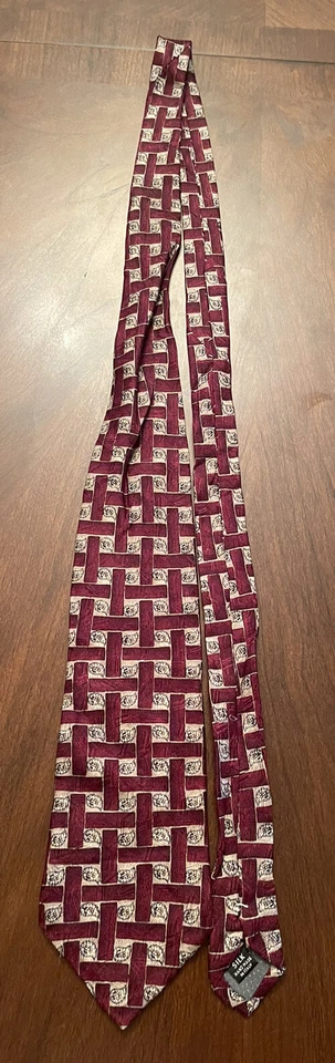 Corbata de cuello para hombre Today’s Man Made In Italy roja 100 % seda hecha a mano para hombre Foto 3 de 4