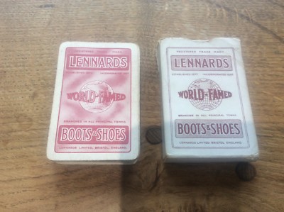 Vintage Boxed Pack Playing Cards Advertising World Famed LENNARDS Boots & Shoes