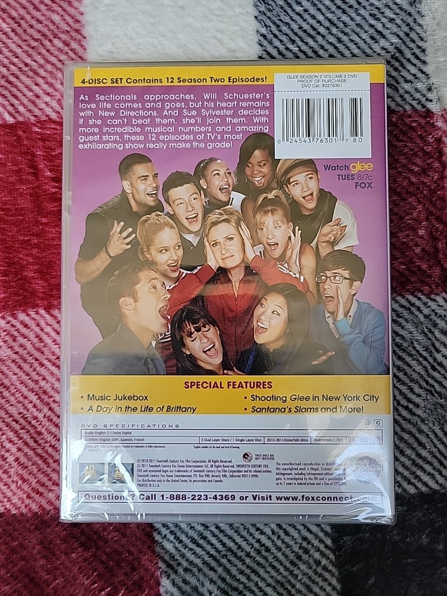 GLEE - SEASON 2 VOLUME 2 - (4) DVD SET - 20TH CENTURY FOX - NEW