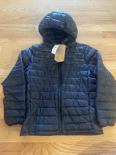 Gap Kids Recycled Lightweight Puffer Jacket Primaloft Pure Black Size L NWT