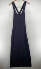 MICHAEL KORS Dress S Tank Maxi Cross Backless Sleeveless Stretch Modal Blue