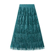 Lady Tasseled Skirt Layered Tiered Fringe Elastic Waist Swing Dance Party Beach