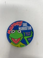 Vintage Muppets Take Manhattan Pinback Button 1983 World Con