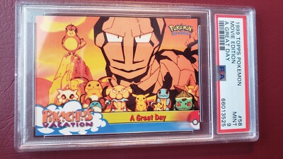 1999 Topps Pokémon Movie Edition PSA9 Pokemon 1999 Topps Movie Edition A Great Day # 58 MINT PSA-9