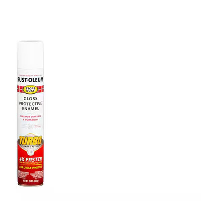 Rust-Oleum 24 oz Stop Rust Turbo Spray System Gloss White Spray Paint