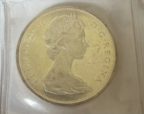 1965 Type I SB-P5 Small Bead Pointed 5 Canada 80% Silver Dollar Crowned Queen