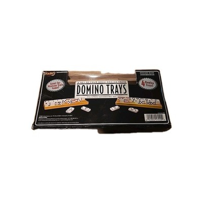 Ideal Solid Wood Domino Trays Set of 4 Sealed New