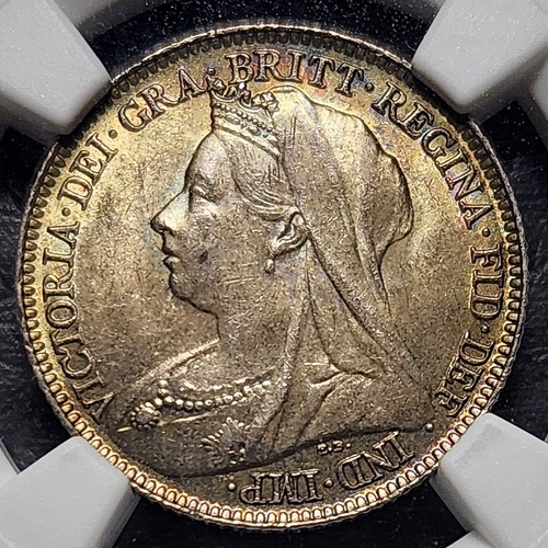 Silver 1897 Great Britain 6 Pence | NGC MS64