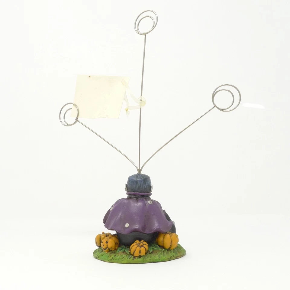 Halloween Vampire with Pumpkin 3 Photo Clip Picture Holder 10" Table Décor - Image 2 of 2