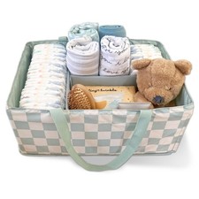 Diaper Caddy Organizer Foldable Baby Storage Basket with Removable Divider ...