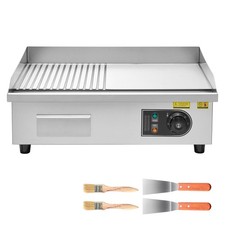 Uimoso Plancha électrique professionnelle 535x300mm 3200W avec 2 zones cuisson