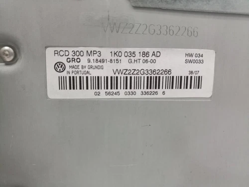 1K0035186AD Sistema Audio/Radio Cd para VOLKSWAGEN PASSAT VARIANT (3C5) 255927 - Imagen 2 de 6