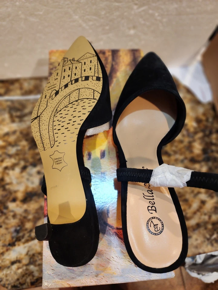 Zapato Bella Vita Sarah Slingback Terciopelo, Nuevo en Caja, Talla 8w, Tacón Gatito  Foto 4 de 4