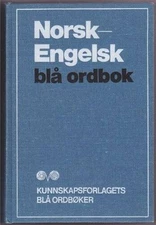 Norsk-Engelsk Bla Ordbok / Norwegian-English Dictionary - Hardcover - GOOD