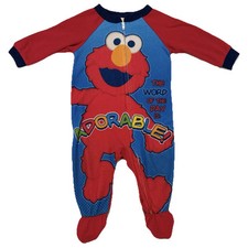 Elmo Baby vintage Adorable zip up fleece pajamas Y2K 2012 12 Months 12-18M 9-12M