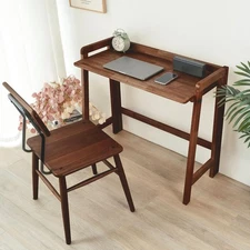 Computer Desk, Foldable Desk, Home Office Desks, Solid Wood Writing Desk, Mid...