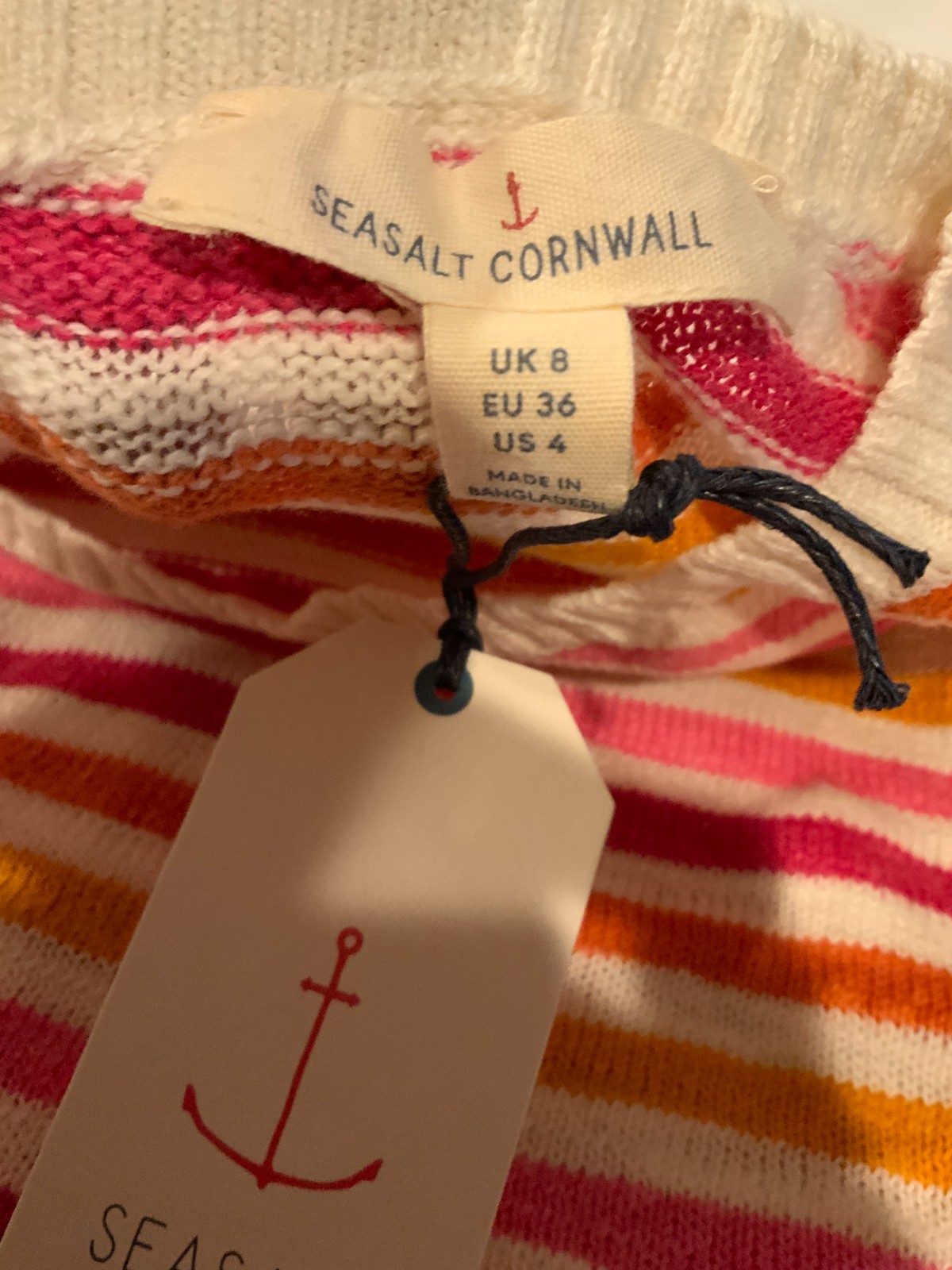 Seasalt Cornwall Knavock Jumper Stripe Sweater, Style# WM33357, Size 4, Tulip image 8