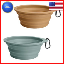 Petbonus 2-Pack Silicone Collapsible Dog Bowls Bpa Dishwasher Safe Portable