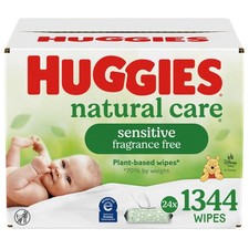 24 packs 1344 Wipes Total Huggies Natural Care Sensitive Baby Wipes, Unscented,