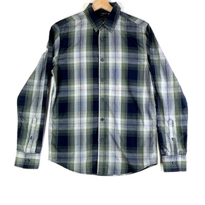 American Rag Mens Plaid Button Up Shirt Small Green Navy Casual Dadcore Normcore