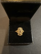 BEAUTIFUL Vintage 14k Yellow Gold Diamond Hea...