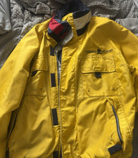 Tommy Hilfiger Mens Yellow Nylon Zip Rain Coa...