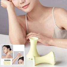 Yellow Ceramic Gua Sha Face & Body Massage Tool for Lifting & Relief
