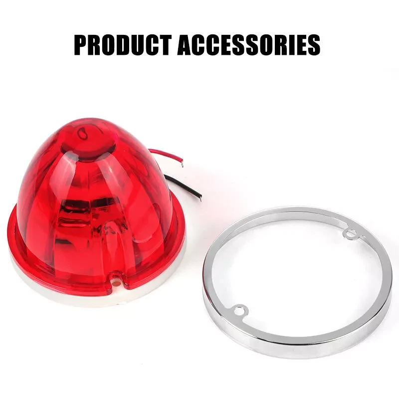 LED Watermelon Lights BIG Side Marker Clearance Brake Turn Signal Truck Trailer - Image 3 of 4