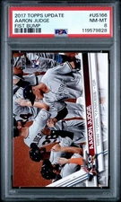2017 Topps Update #US166 Aaron Judge Fist Bump SP PSA 8 NM-MT New York Yankees