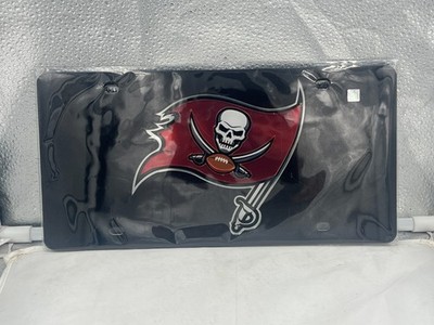 Tampa Bay Buccaneers NFL Black Laser Cut License Plate Wincraft