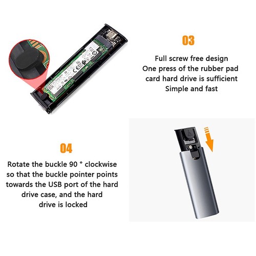 M2 NVMe SSD Case 10Gbps HDD Box NVME SSD to USB 3.1 Enclosure Type-A to Type-C - Afbeelding 5 van 15