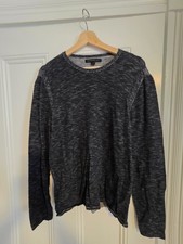 John Varvatos Star USA Men's Dark Blue Weathered Knit Crewneck