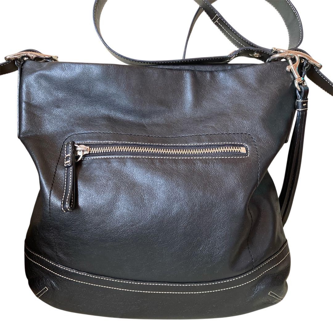 Coach Shoulder Bag Leather Black Authentic G07233404