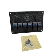 FanPaYY Wippschalter Panel 6-Gang Dual USB Steckdose Spannungsanzeige